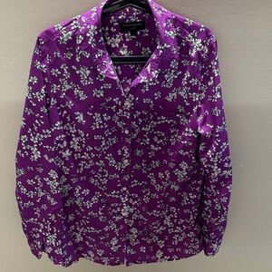 Banana Republic Purple Floral Button-Up Shirt